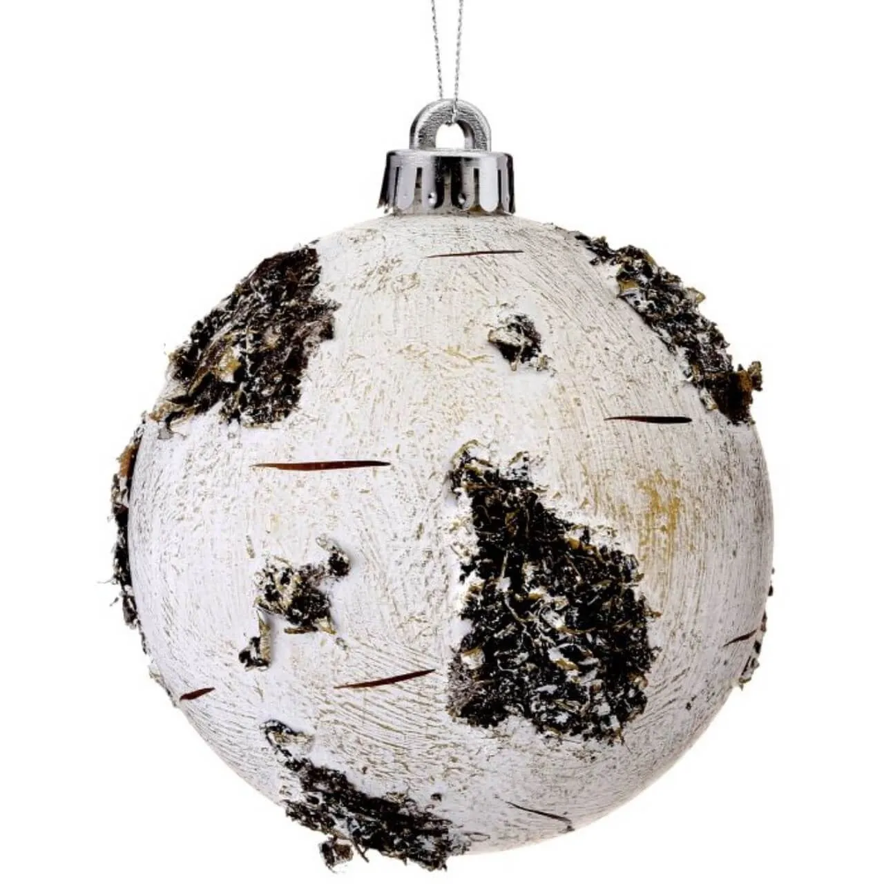 120MM / 12CM VP BIRCH BALL ORNAMENT BOX OF 2 (BIRCH)