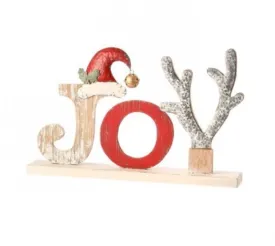 15.3" WOOD/METAL "JOY" W/HAT TABLEPIECE