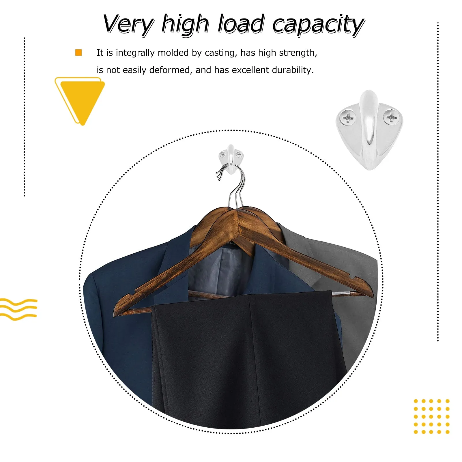 AMYSPORTS 4pcs/pack Stainless steel coat wall hanging hook marine locker ship interior