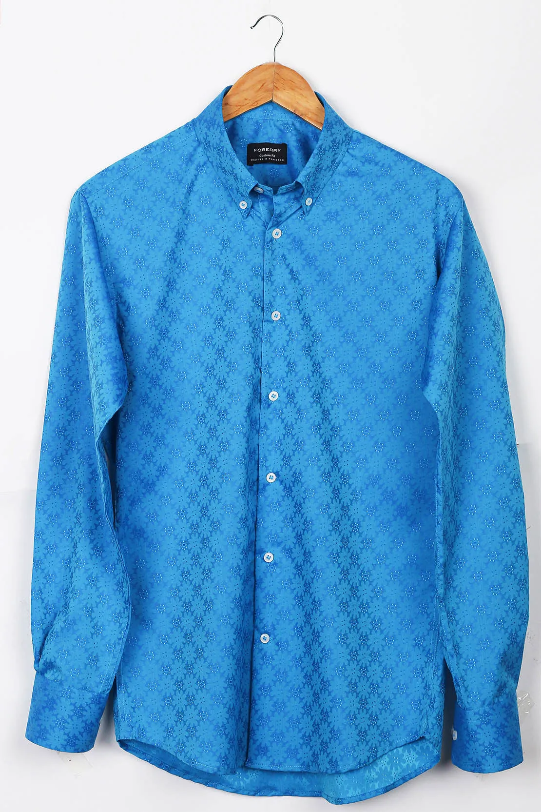 Blue Jacquard Shirt