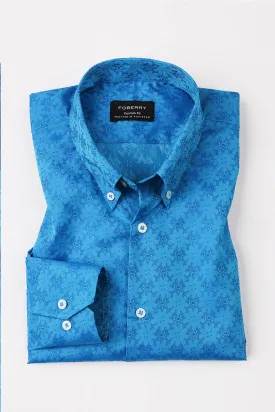 Blue Jacquard Shirt