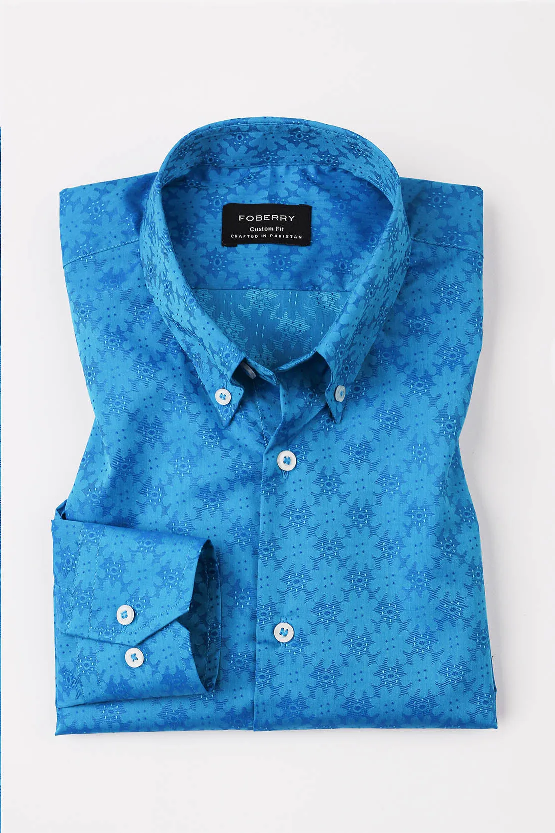 Blue Jacquard Shirt