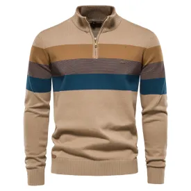 BRAMIR | Mens Sweater with Zipper and Cotton Patchwork