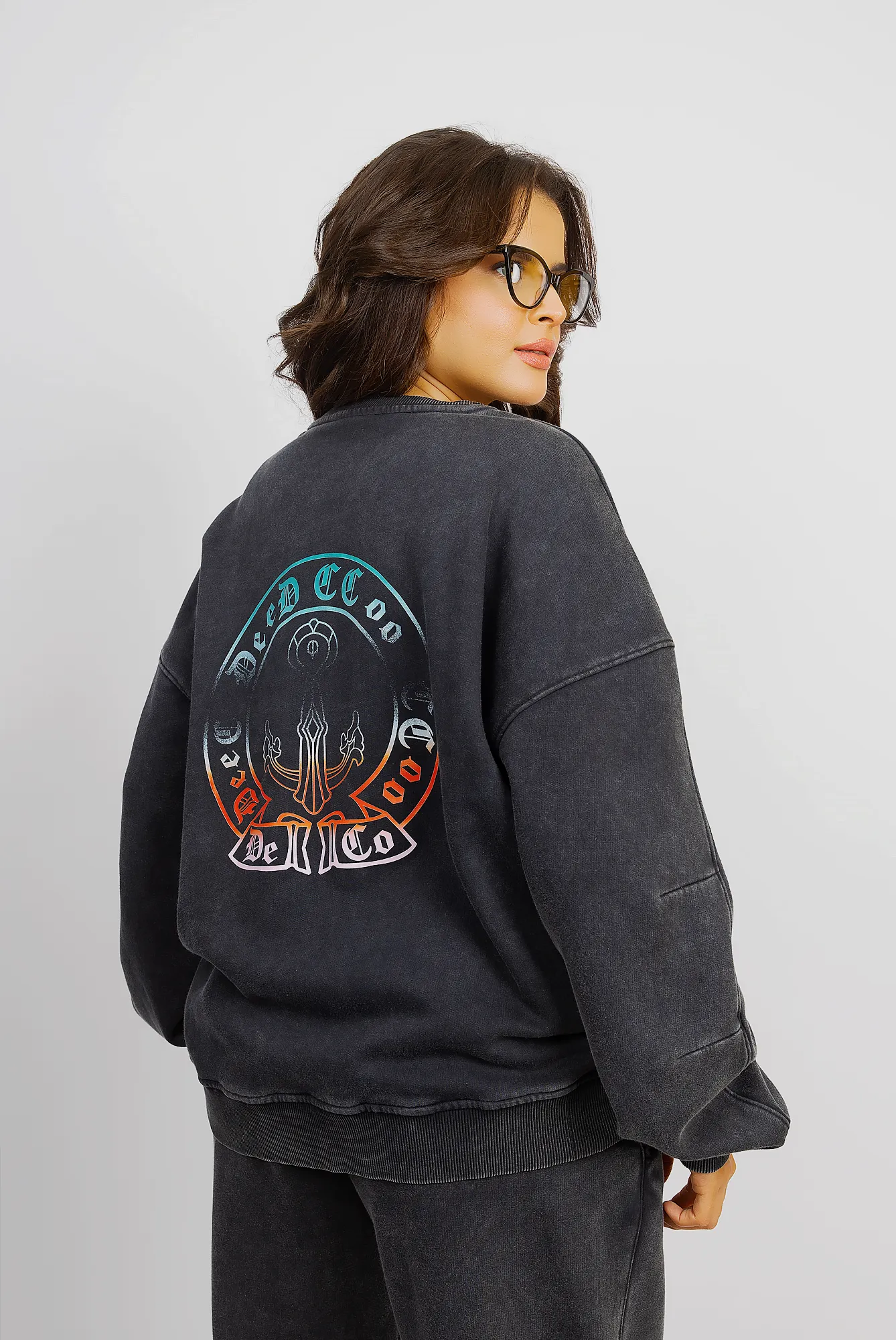 Comfy Knit Set With Subtle Distressed Accents - Black