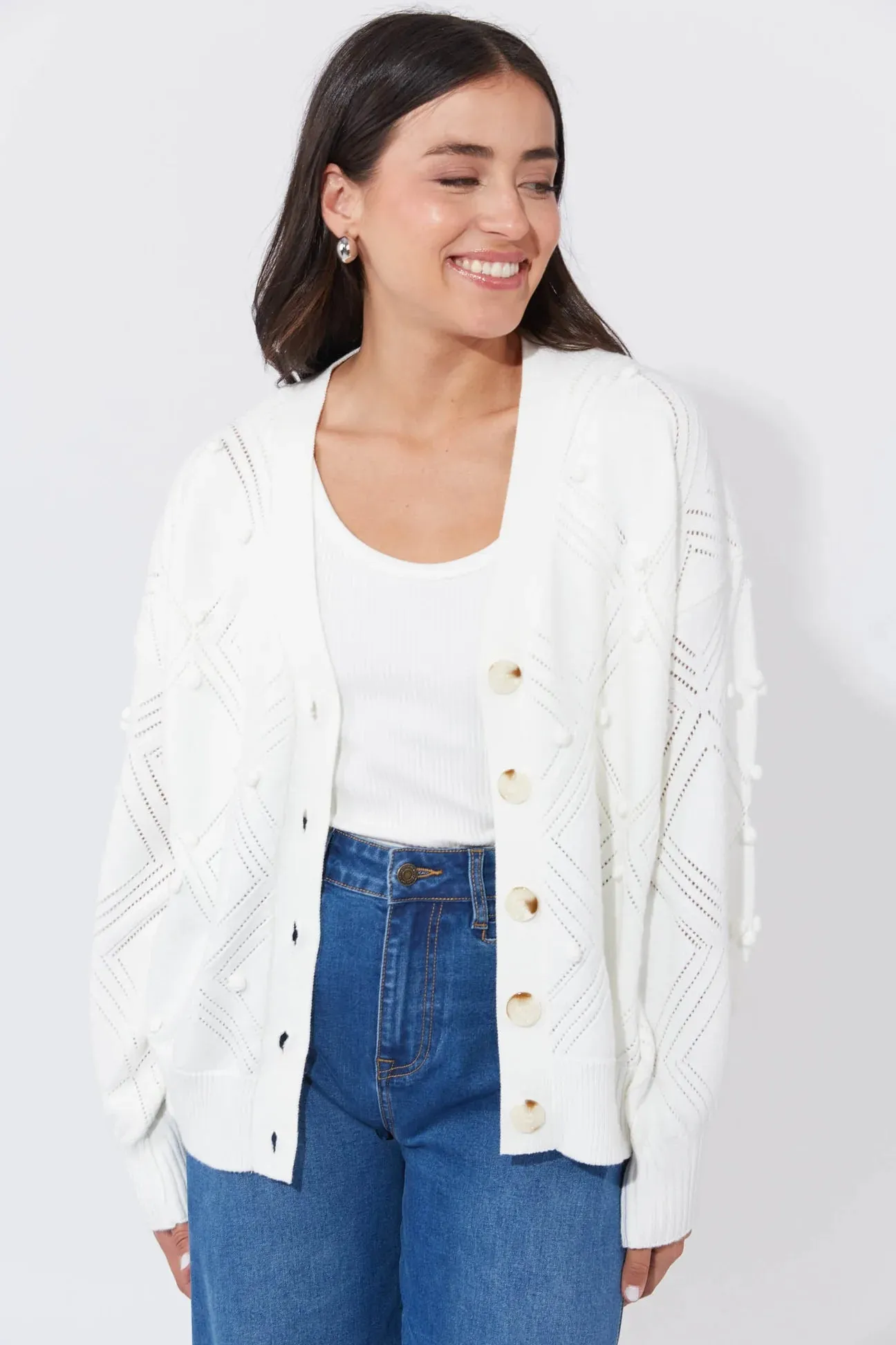 CORFU CARDIGAN- WHITE