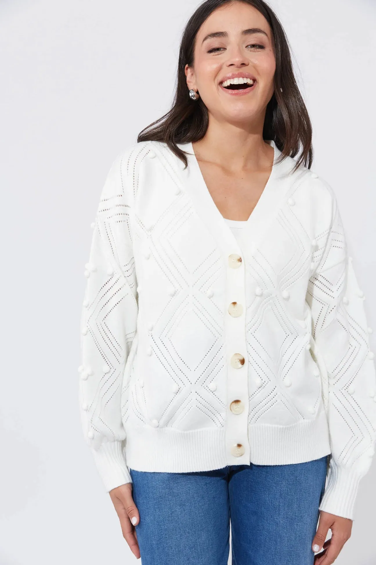 CORFU CARDIGAN- WHITE