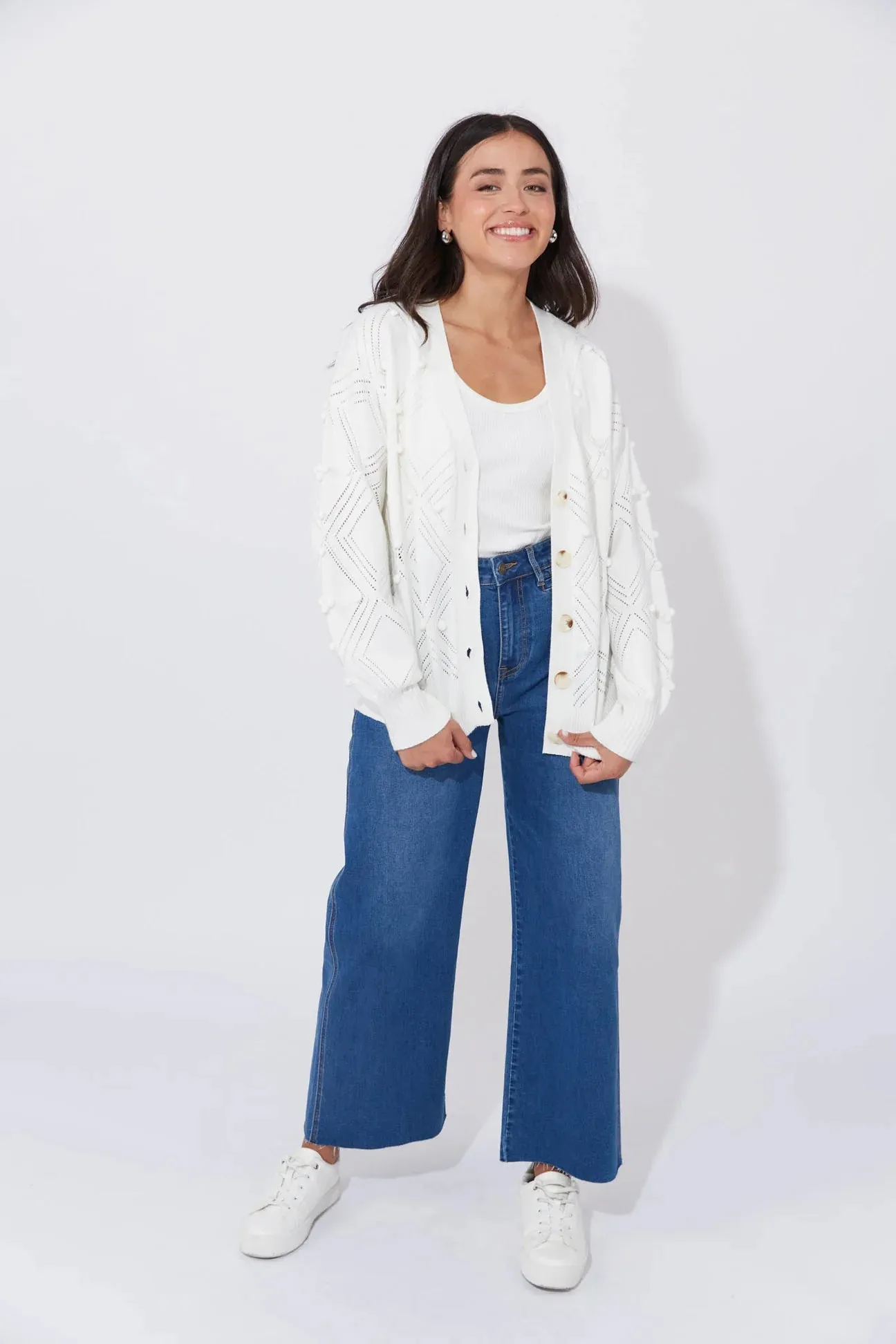 CORFU CARDIGAN- WHITE