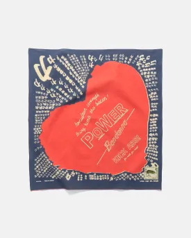 Fastcolor Selvedge Bandanna (LOVE POWER) Navy