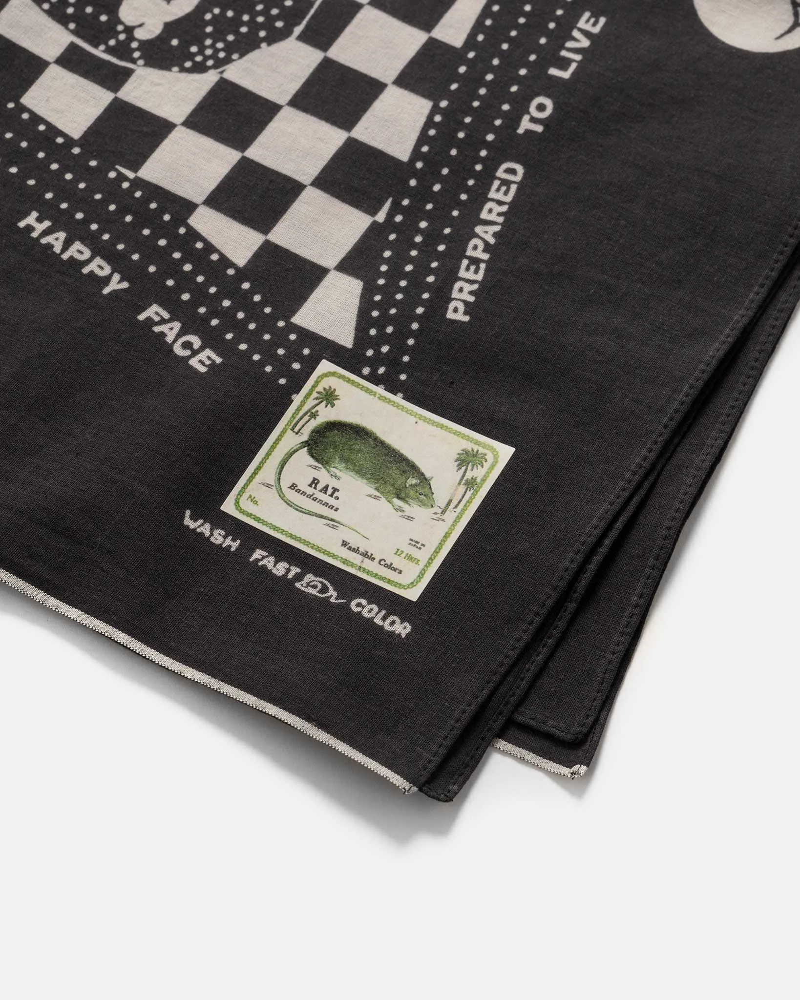Fastcolor Selvedge Bandanna (RAINBOWY NO WOMAN NO CRY Black