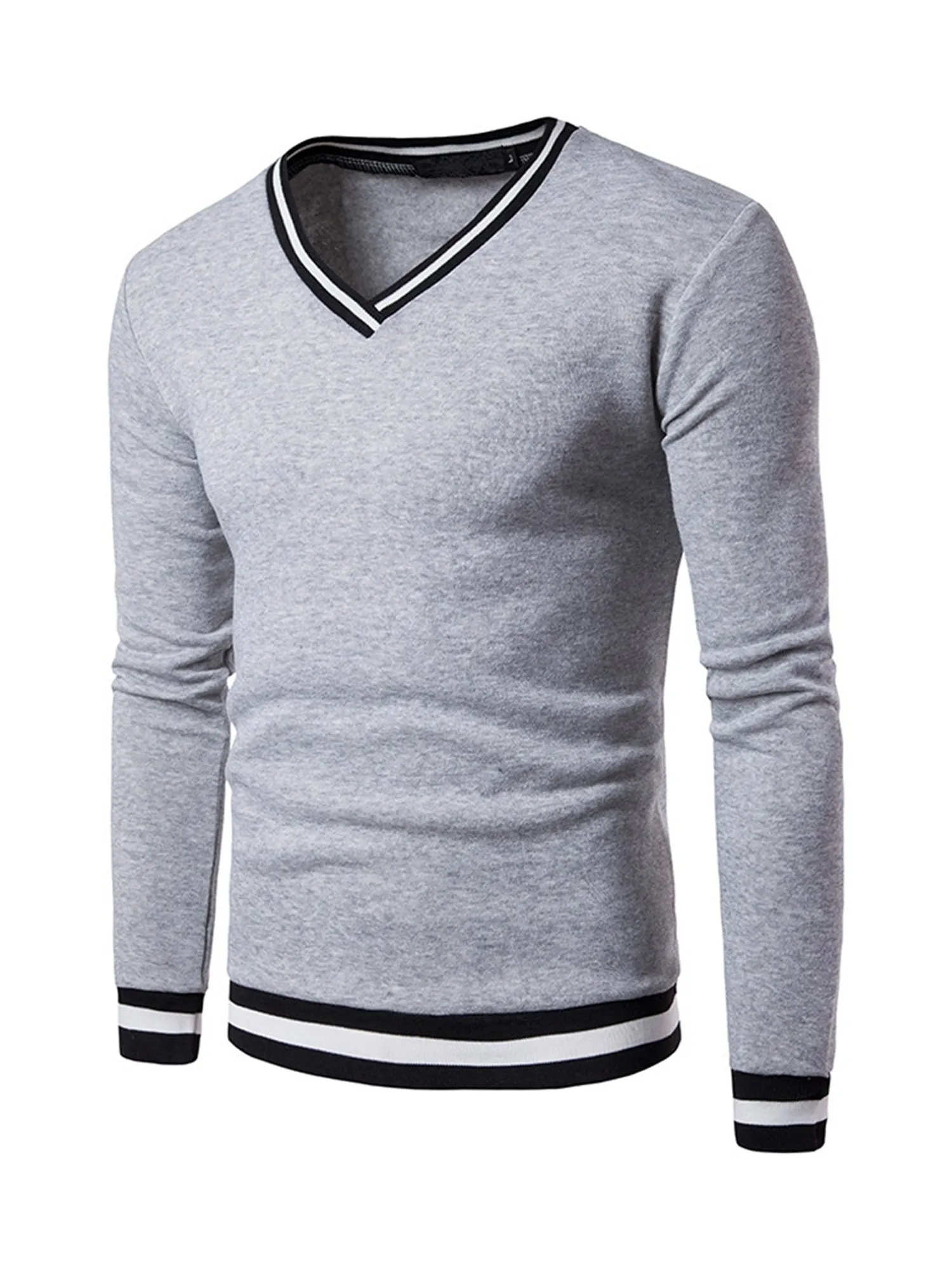 FENLUXE | Warm Mens Sweatshirt in Color Block, V-Neck, Autumn/Winter