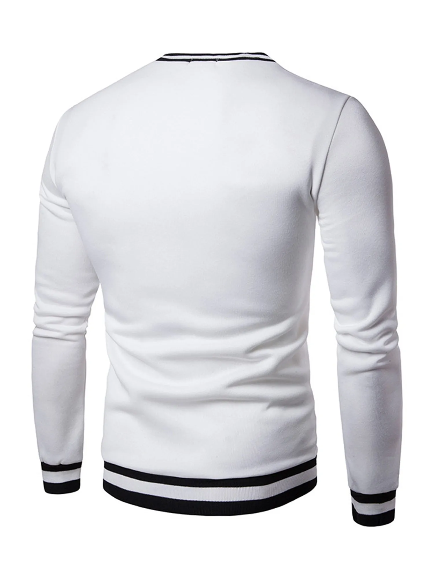 FENLUXE | Warm Mens Sweatshirt in Color Block, V-Neck, Autumn/Winter