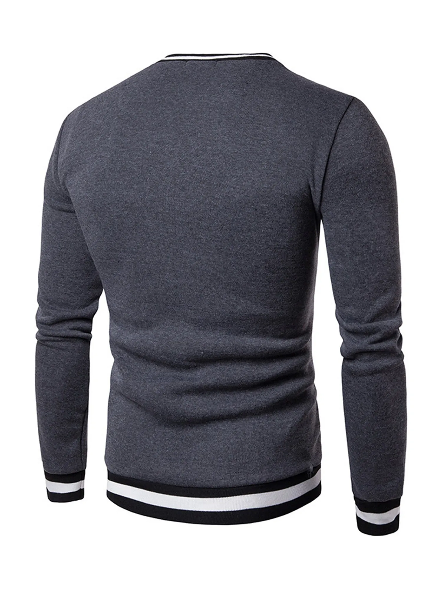 FENLUXE | Warm Mens Sweatshirt in Color Block, V-Neck, Autumn/Winter