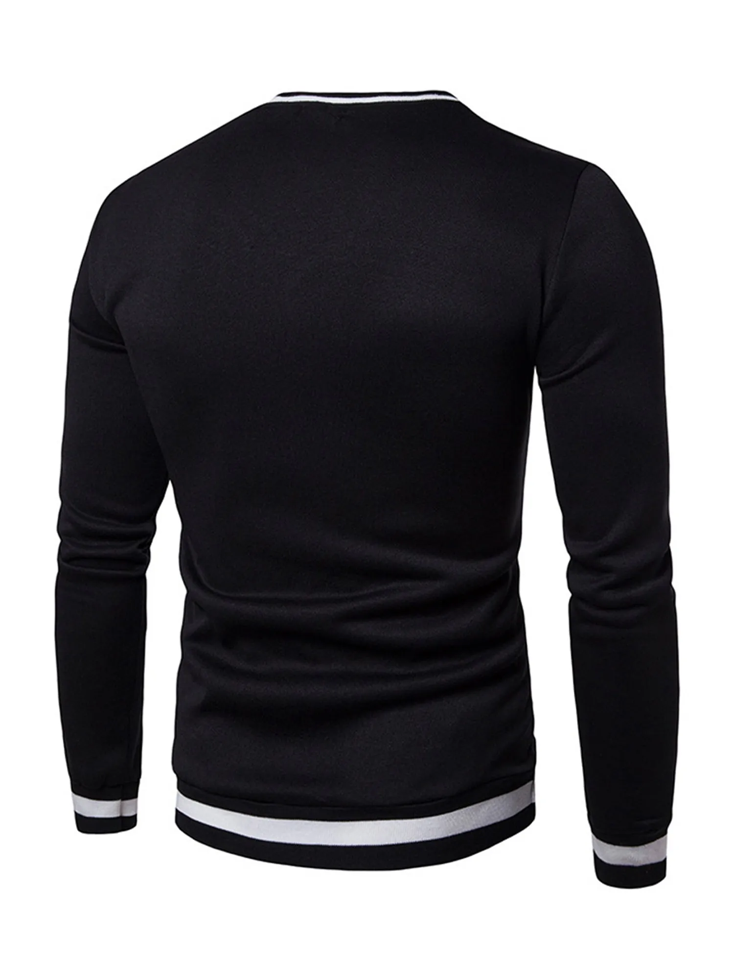 FENLUXE | Warm Mens Sweatshirt in Color Block, V-Neck, Autumn/Winter