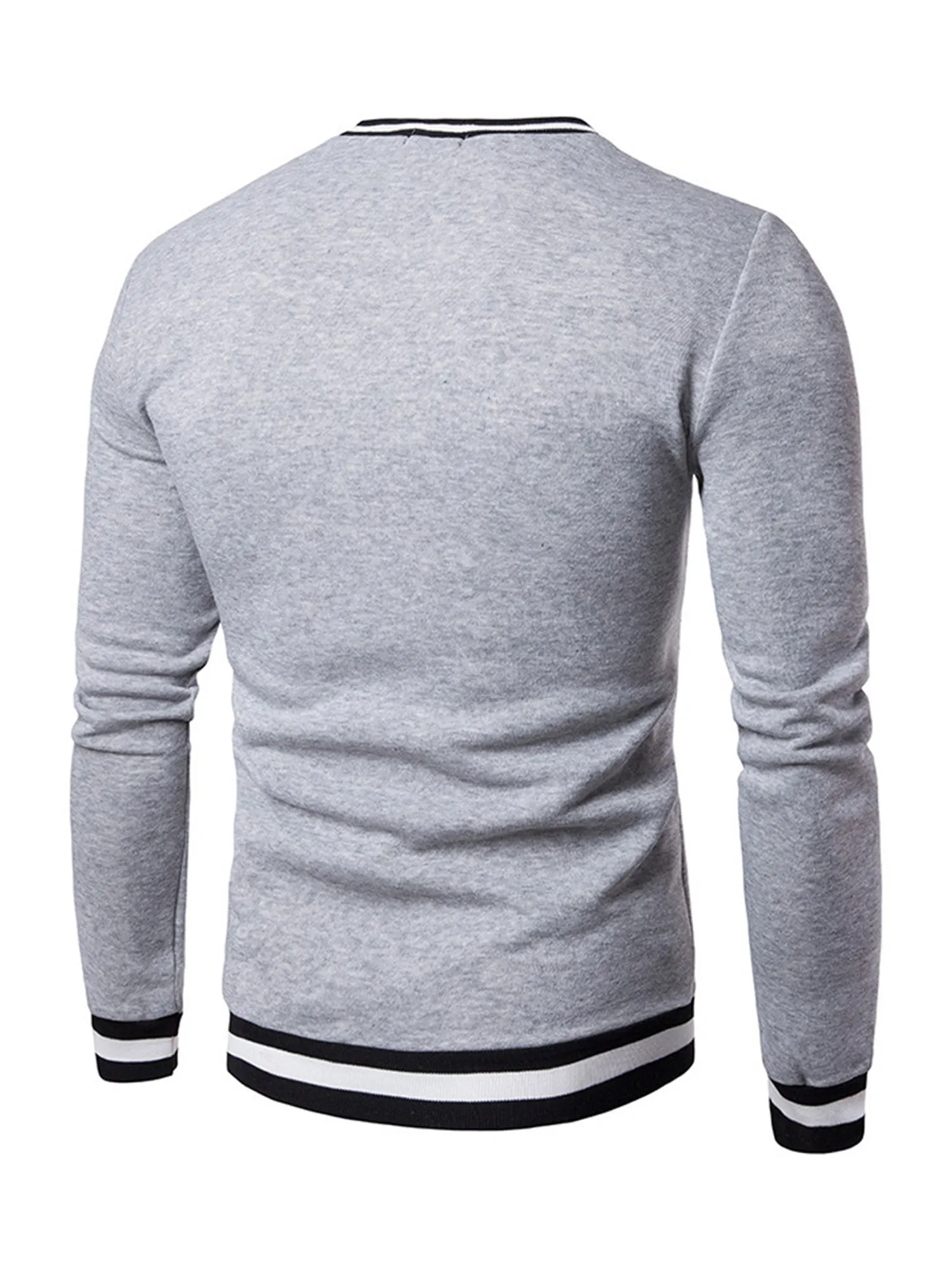 FENLUXE | Warm Mens Sweatshirt in Color Block, V-Neck, Autumn/Winter