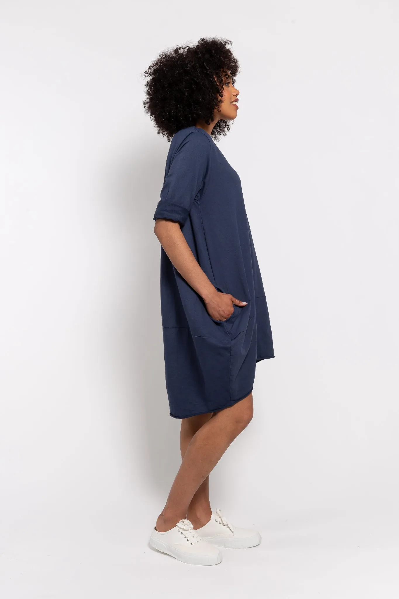 M Made in italy  Women's Knitted 3/4 Sleeve Dress