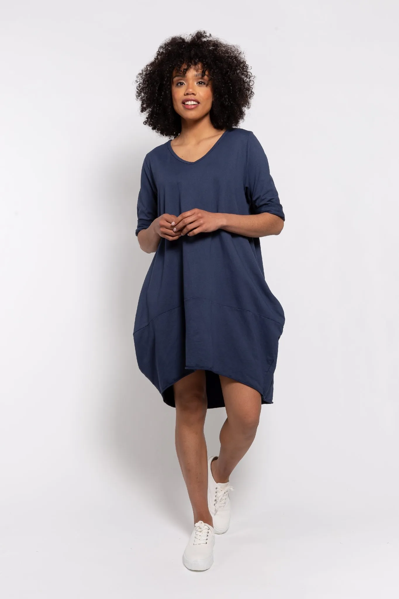 M Made in italy  Women's Knitted 3/4 Sleeve Dress