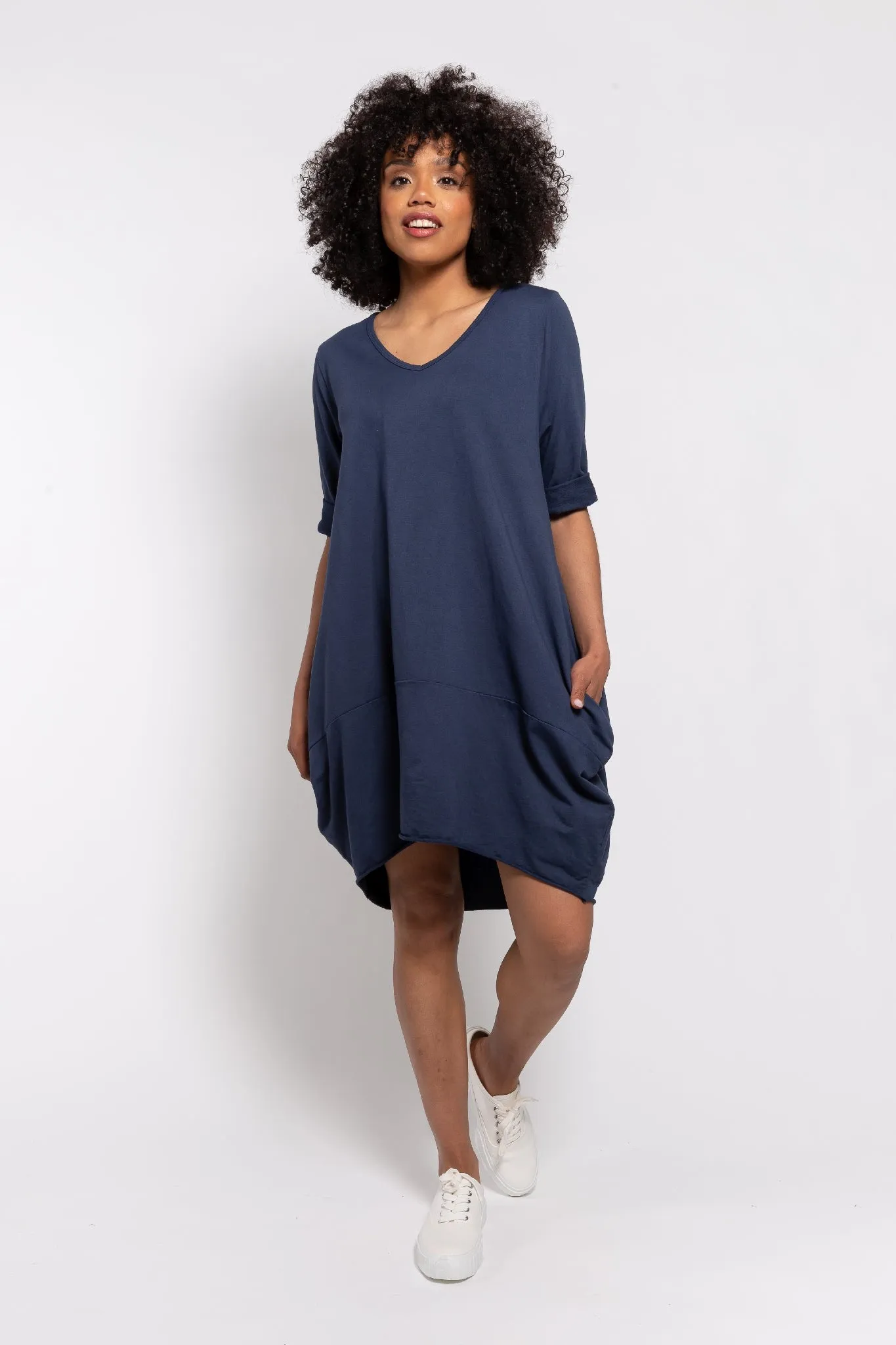 M Made in italy  Women's Knitted 3/4 Sleeve Dress