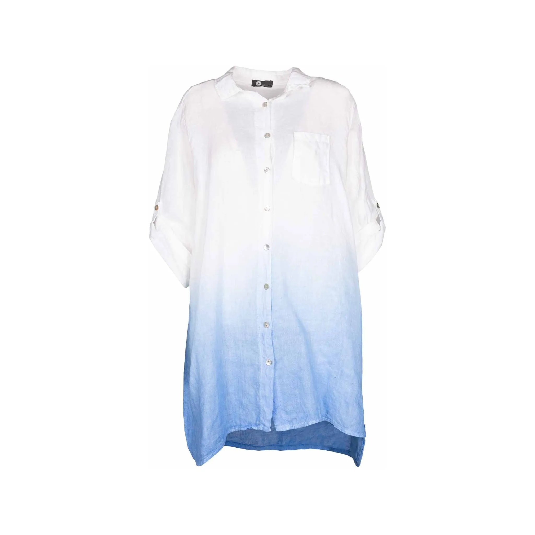 M Made in italy  Women's Woven 3/4 Sleeve Shirt
