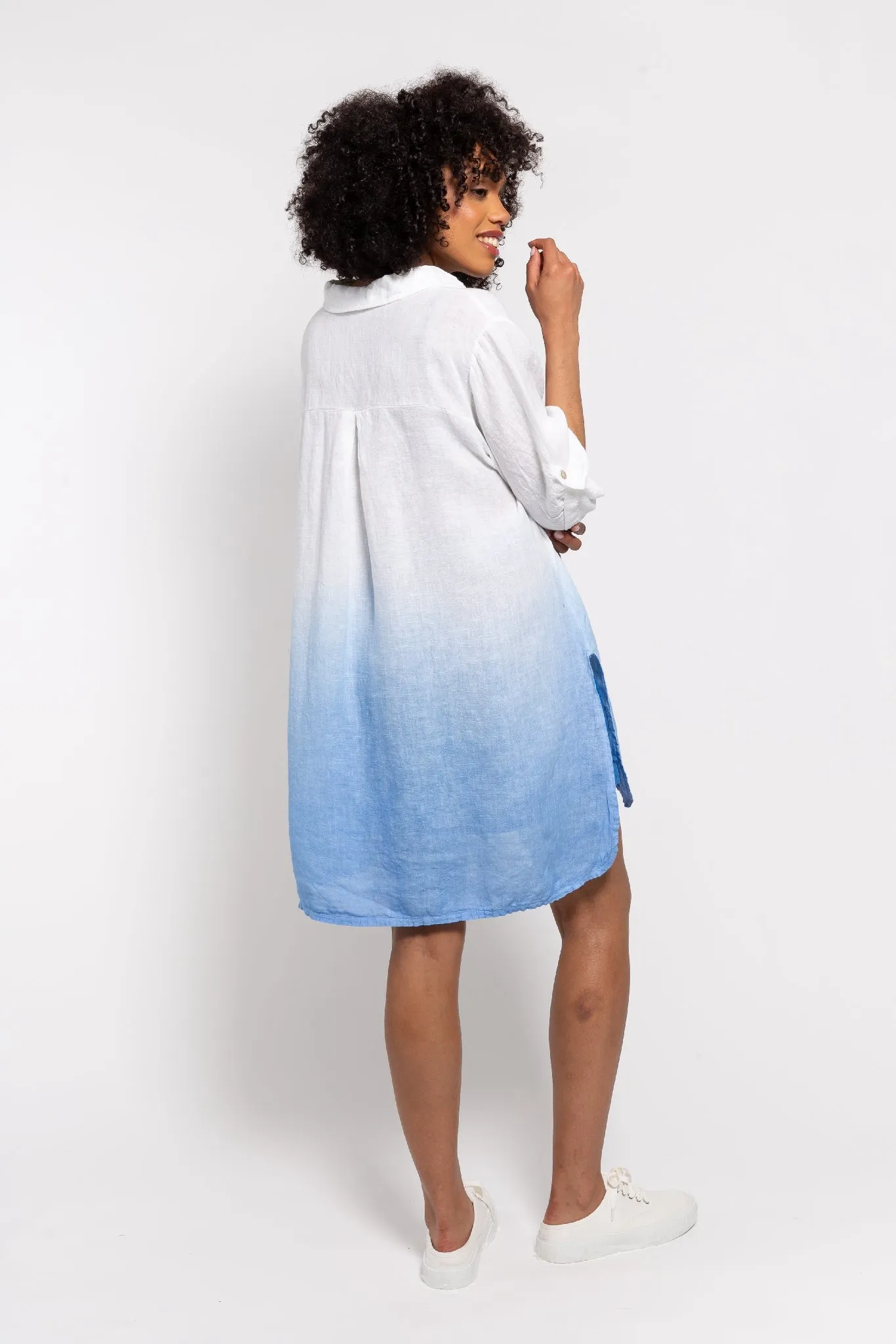 M Made in italy  Women's Woven 3/4 Sleeve Shirt