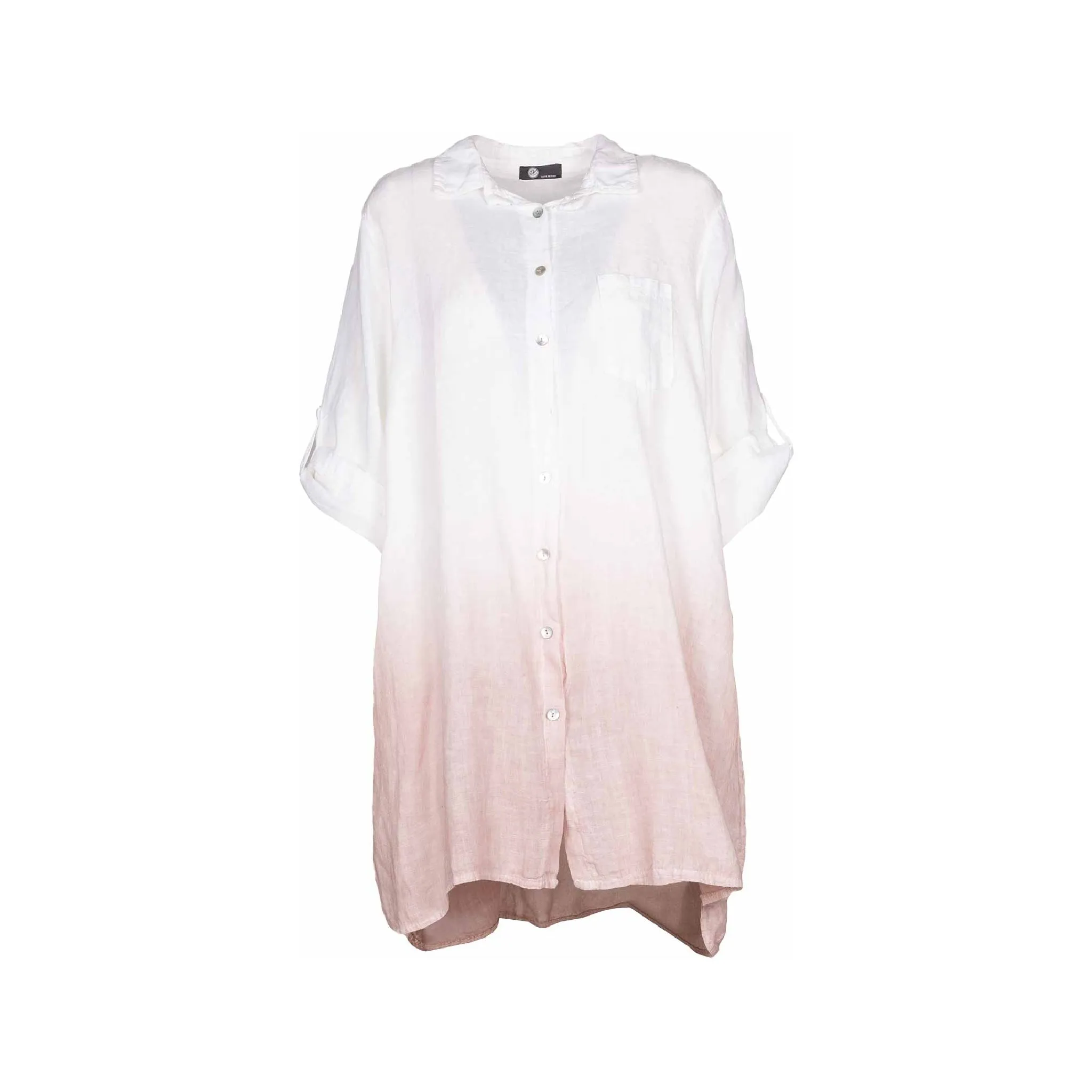 M Made in italy  Women's Woven 3/4 Sleeve Shirt