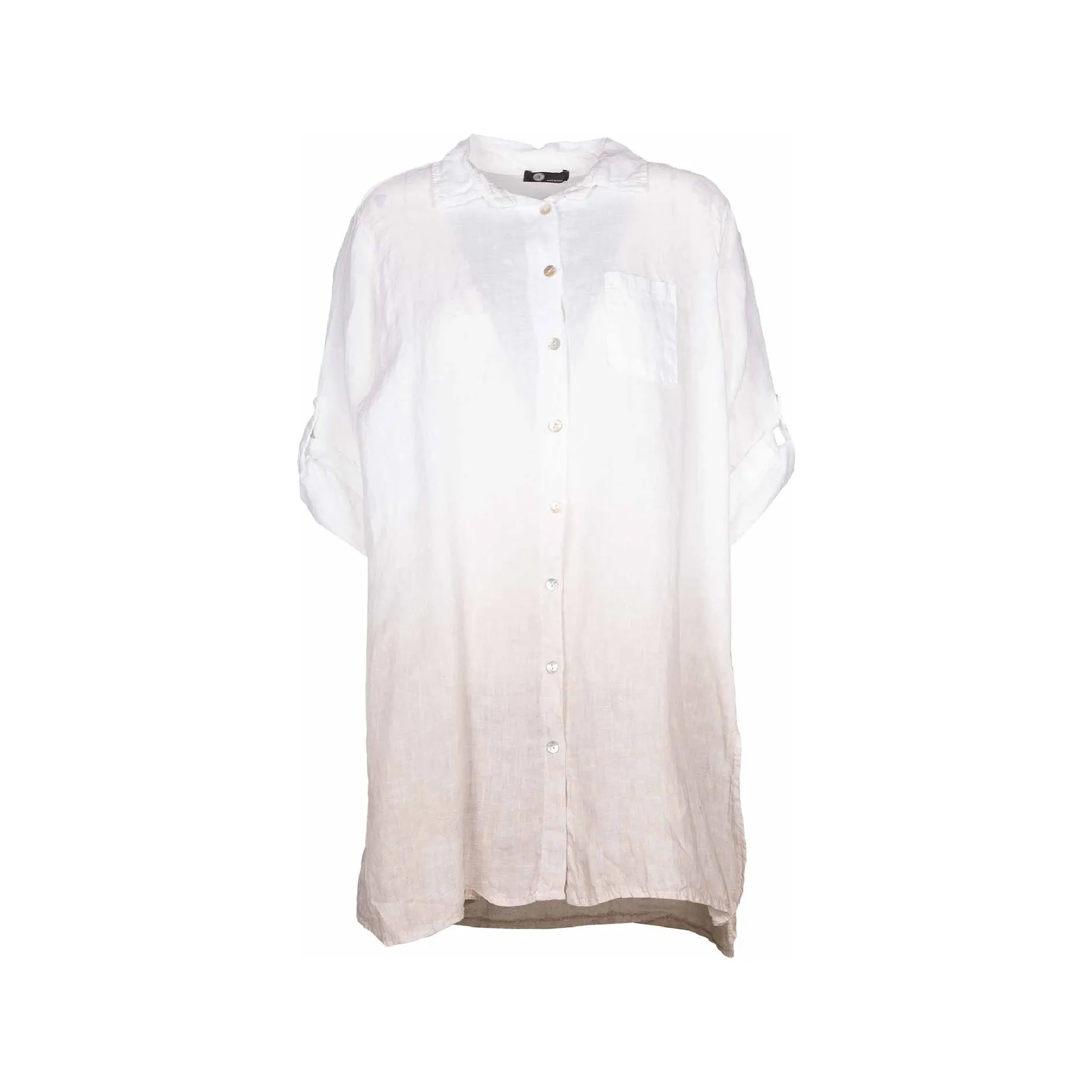M Made in italy  Women's Woven 3/4 Sleeve Shirt