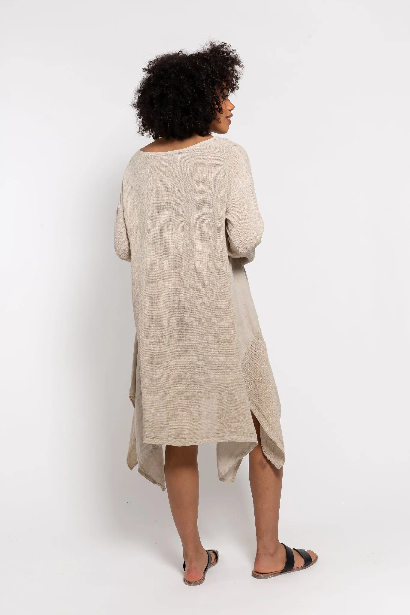 M Made in italy  Women's Woven Long Sleeve Dress