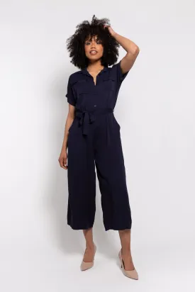 M Made in italy  Women's Woven Short Sleeve Jumpsuit