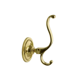 Plain Coat Hook in Polished Brass