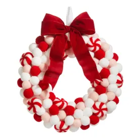 Raz Imports 2023 Jingle & Cocoa 13" Felt Peppermint Wreath