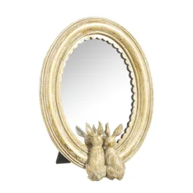 Raz Imports 2023 Paris Apartment 8" Gold Rabbits Mirrored Decor