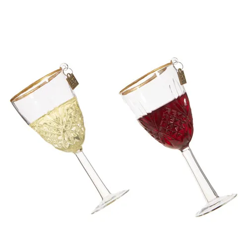 Raz Imports Eric Cortina 2023 5.5" Elegant Wine Ornament, Asst of 2