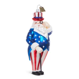 Raz Imports Eric Cortina 2023 5.5" Patriotic Santa Ornament