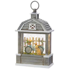 Raz Imports Spring Water Lanterns 10.75" Bicycle with Dog Lighted Water Barn