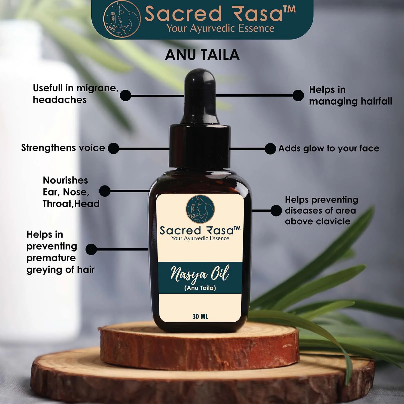 Sacred Rasa Nasya Oil - Anu Taila - 30 Ml