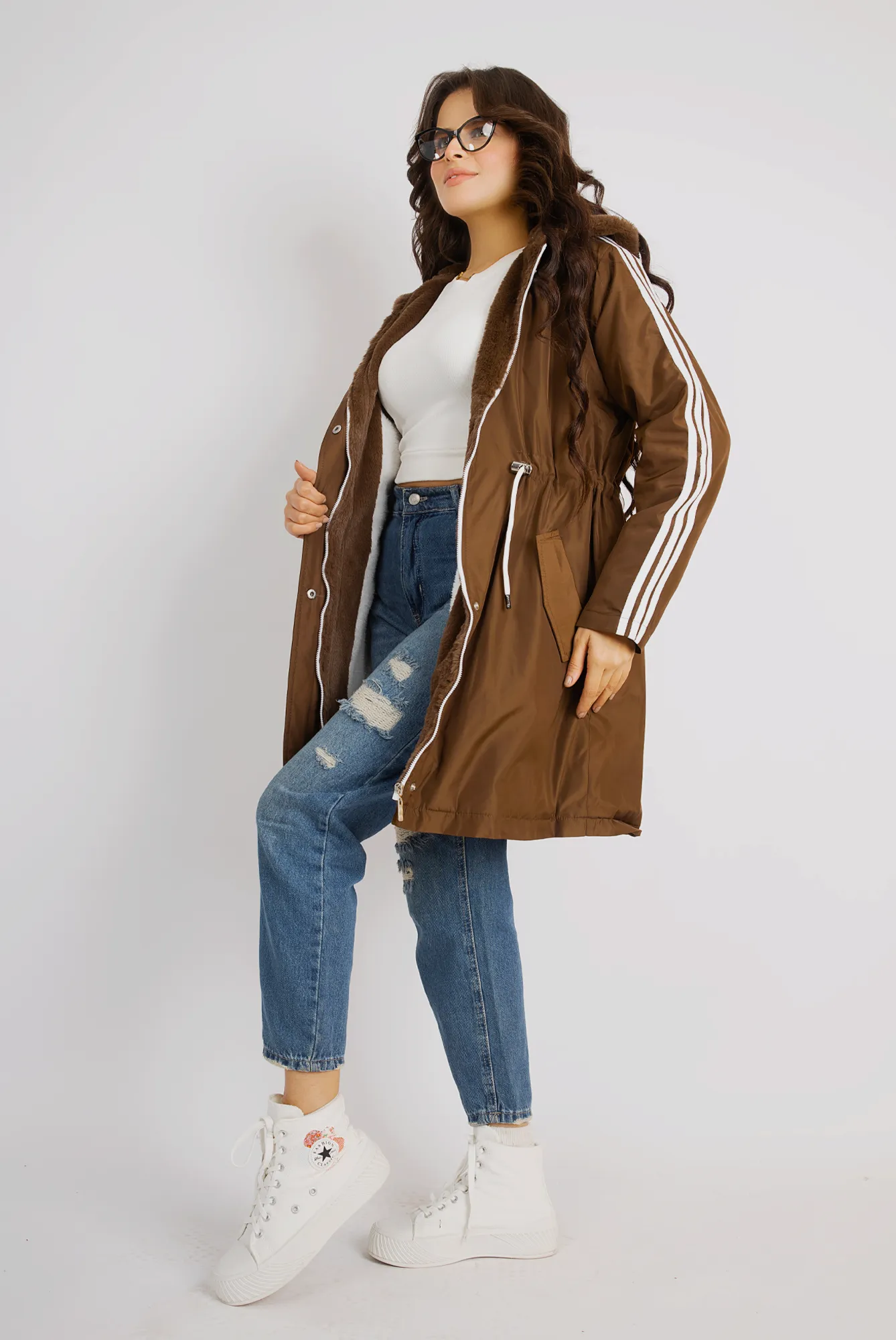 Ultimate Hooded Fur-Lined Jacket - Brown