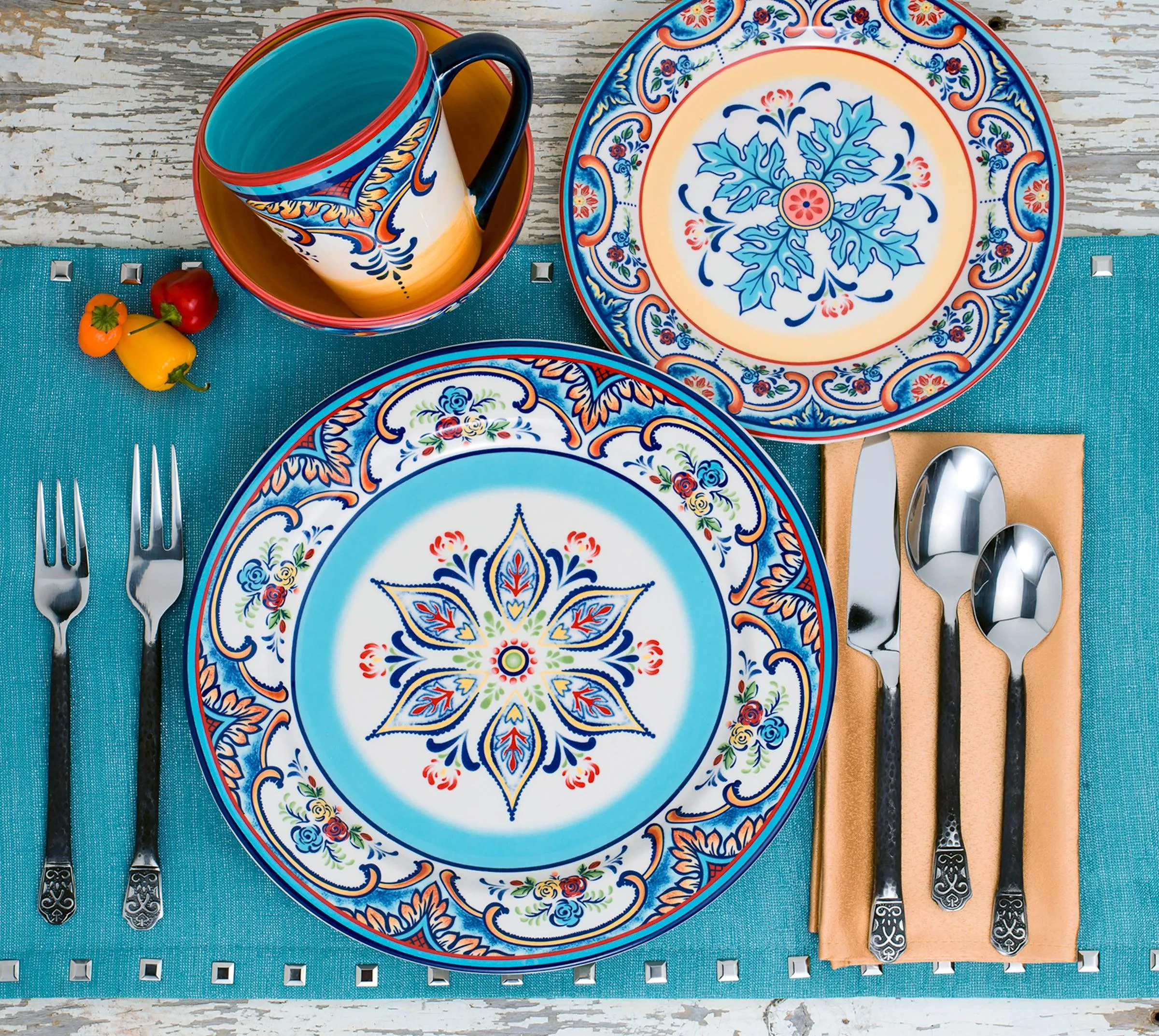Zanzibar 16 Piece Stoneware Dinnerware Set, Service for 4